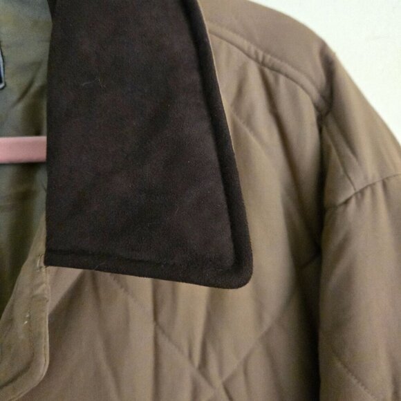 Ocean Pacific Tan Suede Collar Quilted Barn Coat Pockets Lined Size XL - Picture 3 of 5